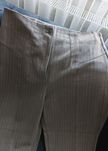 Bej Kadın Piliseli Kumaş Pantolon - Görsel 6