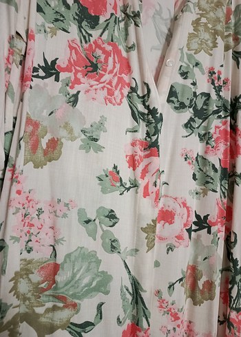 Çiçek Desenli Uzun Hamile Bluzu - Görsel 2