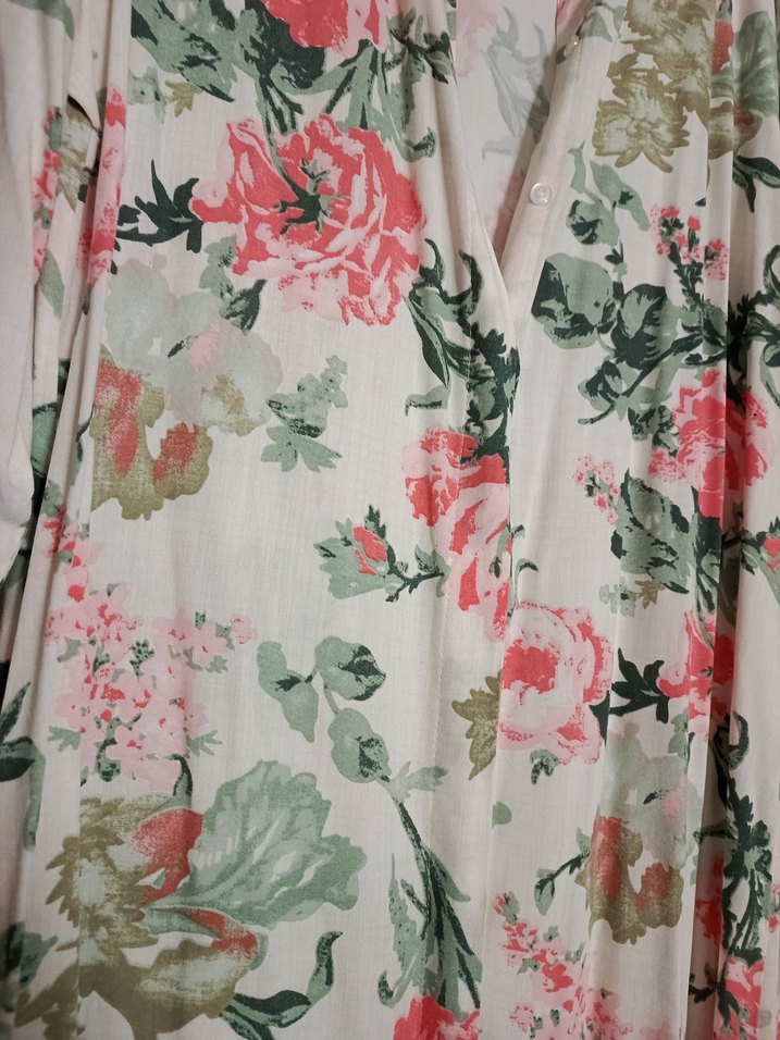 Çiçek Desenli Uzun Hamile Bluzu - Görsel 2