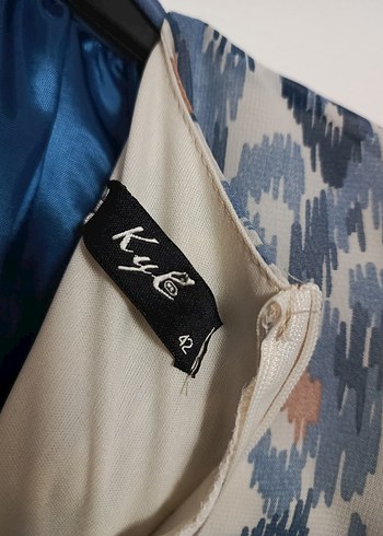 Mavi Pilili Uzun Kollu Kadın etek takım - Görsel 7