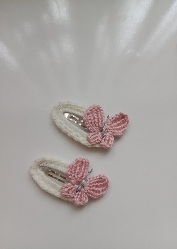 Renkli Nakışlı Örgü Çocuk Toka Seti - Görsel 2