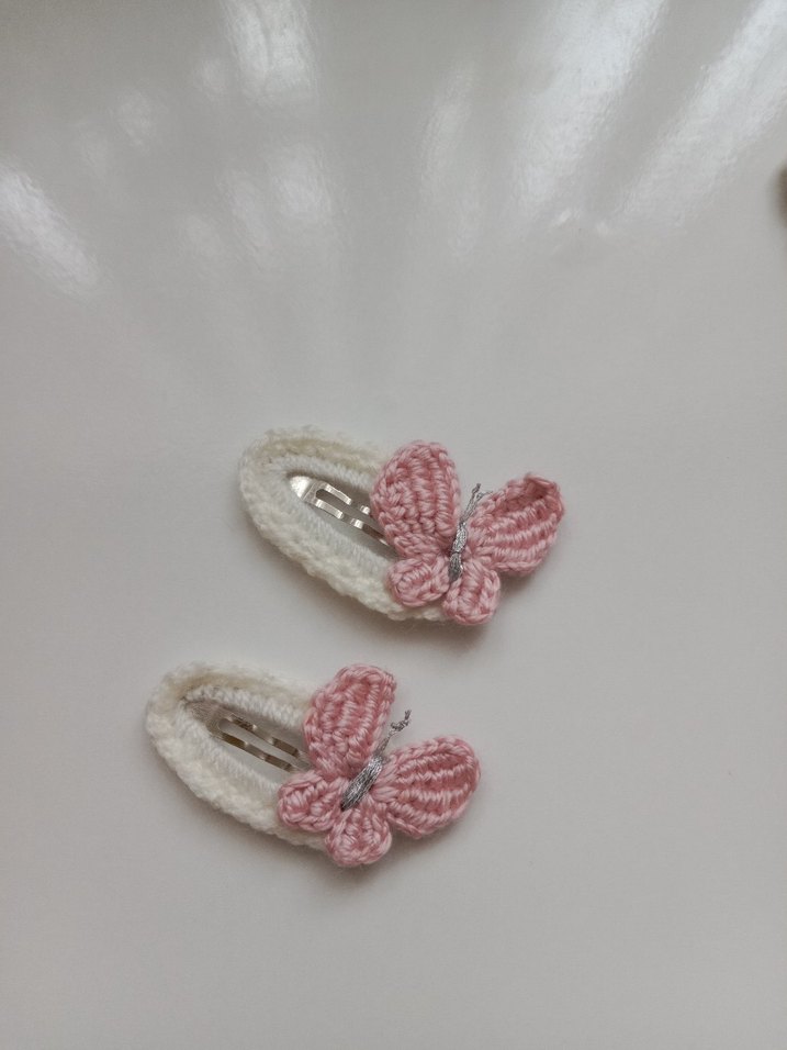 Renkli Nakışlı Örgü Çocuk Toka Seti - Görsel 2