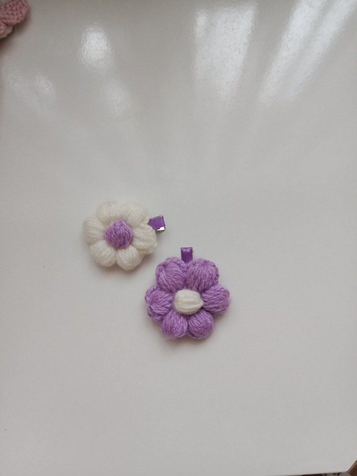 Renkli Nakışlı Örgü Çocuk Toka Seti - Görsel 3