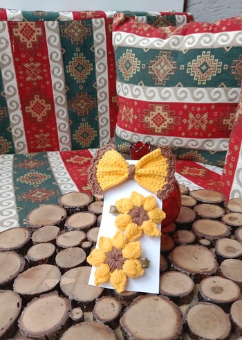 Sarı Çiçekli Bohem Çocuk Saç Tokası Seti - Görsel 2