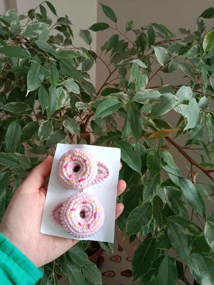 Nakışlı Örgü Pembe Bebek Toka Seti - Görsel 2