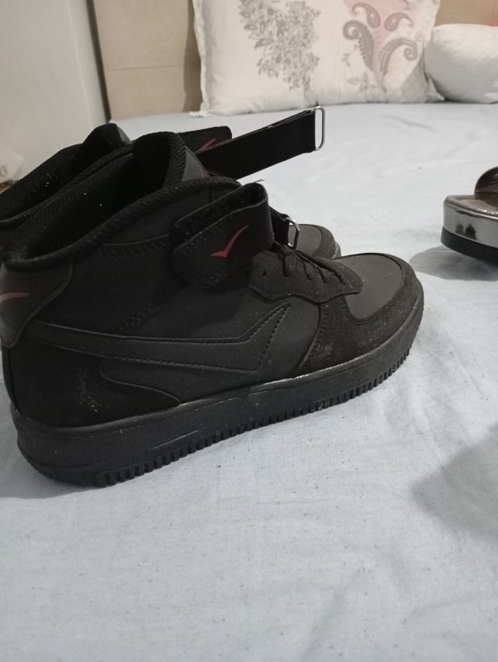 Siyah Erkek Spor Ayakkabı Cırt Cırtlı - Görsel 4