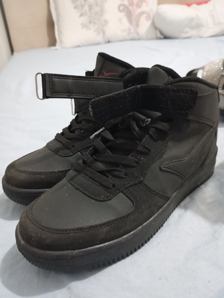 Siyah Erkek Spor Ayakkabı Cırt Cırtlı - Görsel 2