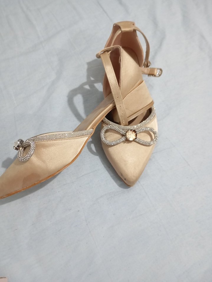 Bej Tokalı İnce Topuklu Kadın Abiye Ayakkabı - Görsel 2