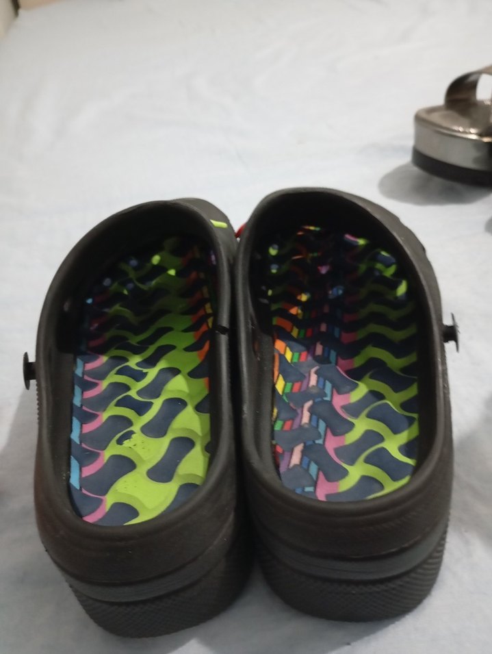 Düğmeli Platform Topuk Siyah Kadın Terlik - Görsel 4