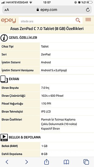 Apple Watch Asus ZanPad C7.0 SİM KARTI TAKILIYOR