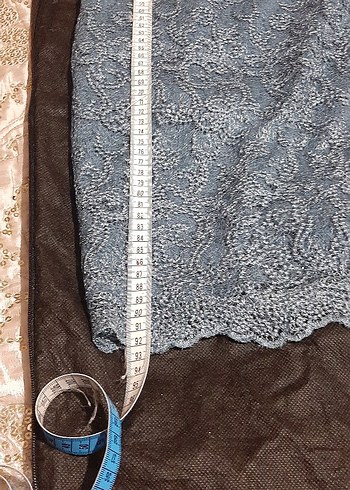 Mavi Dantelli Midi Abiye Elbise - Görsel 4