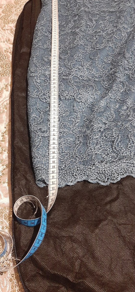 Mavi Dantelli Midi Abiye Elbise - Görsel 4