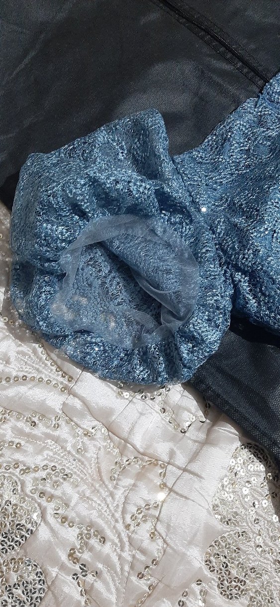 Mavi Dantelli Midi Abiye Elbise - Görsel 5