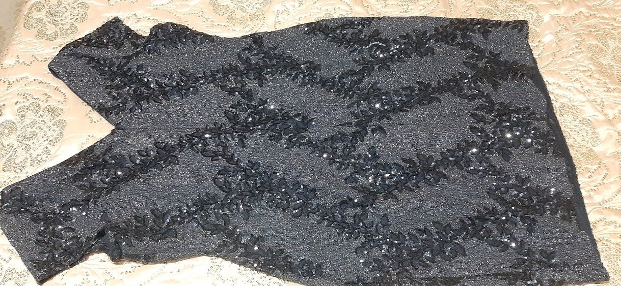 Lacivert İşlemeli V Yaka Uzun Abiye Elbise - Görsel 5