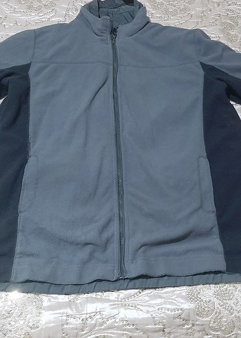 Gri Kapüşonlu Rahat Kesim Erkek Mont - Görsel 5