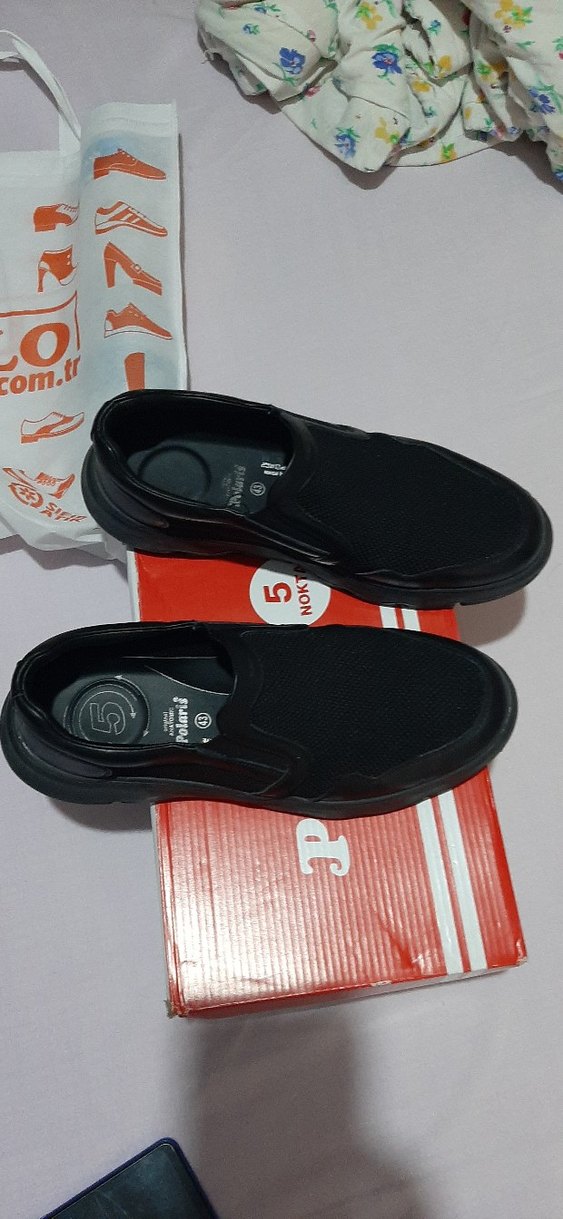 Siyah Erkek Spor Ayakkabı Velcro Kapatma - Görsel 3