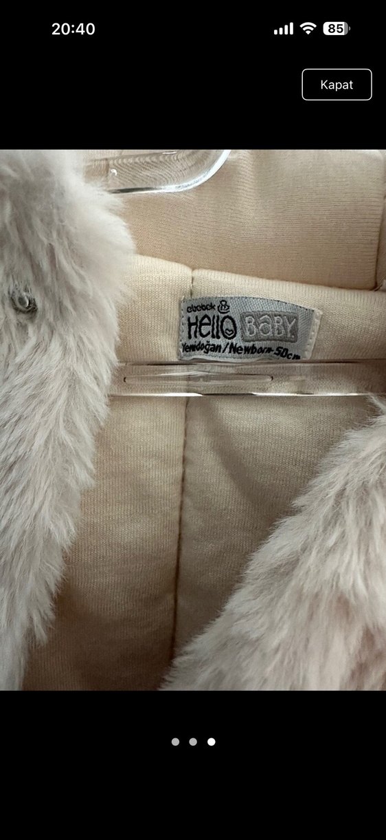 Kız Bebek Bej Kürklü Tulumu - Görsel 3