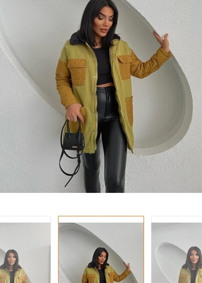 Yakası kürklü ceket - Görsel 2