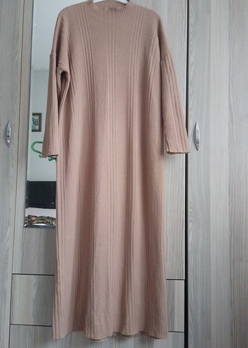 Bej Kadın Triko Uzun Elbise - Görsel 3