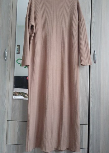 Bej Kadın Triko Uzun Elbise - Görsel 2