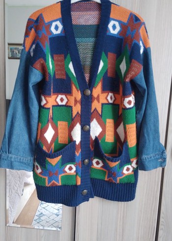 Renkli Desenli Bohem Kadın Hırka - Görsel 2