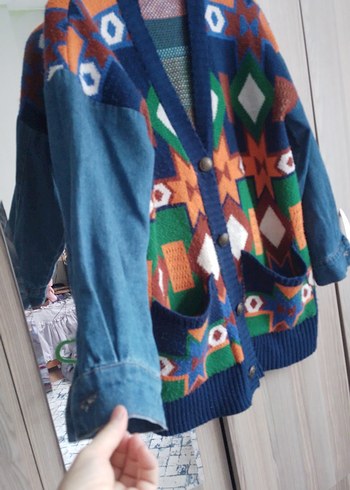 Renkli Desenli Bohem Kadın Hırka - Görsel 3