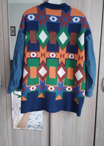 Renkli Desenli Bohem Kadın Hırka - Görsel 4