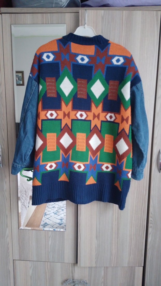 Renkli Desenli Bohem Kadın Hırka - Görsel 4