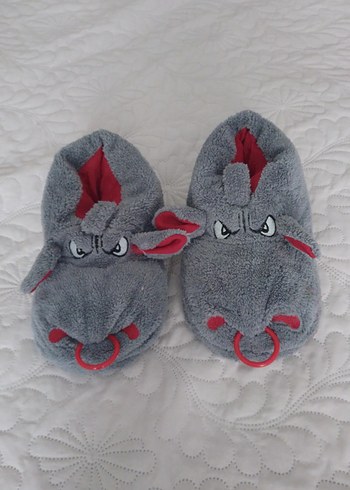 Gri Nakışlı Sıcak Panduf - Görsel 2