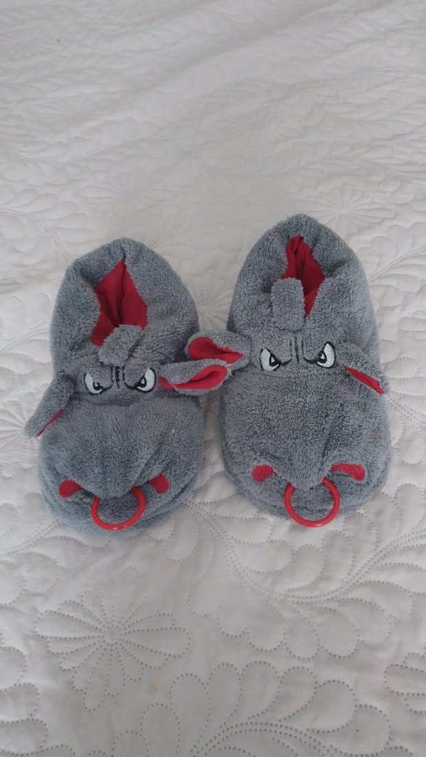 Gri Nakışlı Sıcak Panduf - Görsel 2