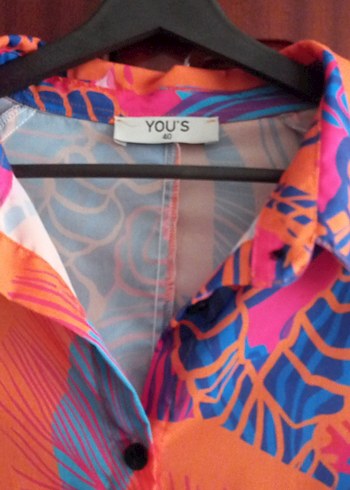 Renkli Bohem Uzun Kollu Gömlek - Görsel 2