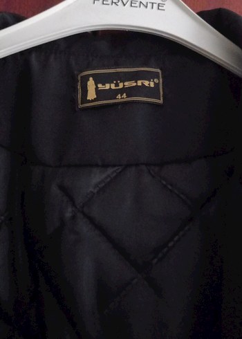 Düğmeli Siyah Uzun Kadın trençkot - Görsel 3