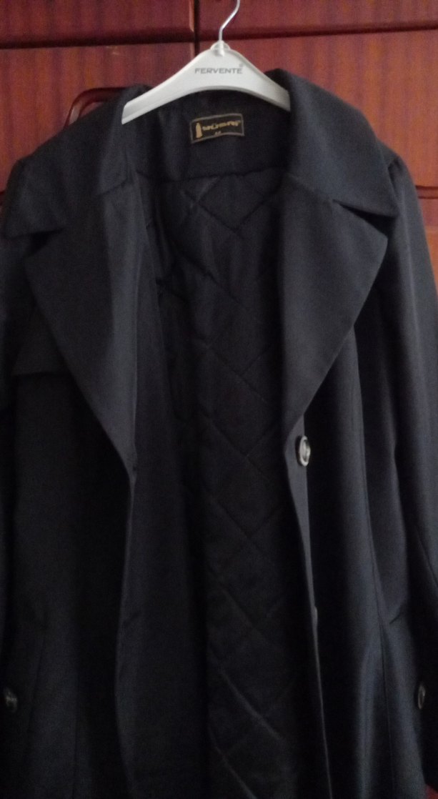 Düğmeli Siyah Uzun Kadın trençkot - Görsel 2