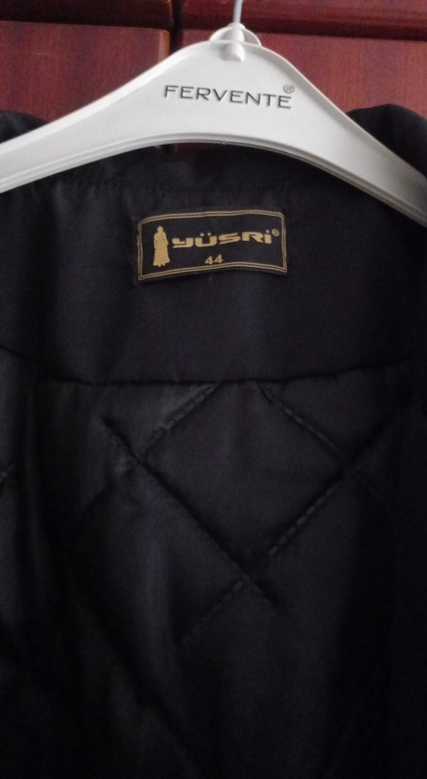 Düğmeli Siyah Uzun Kadın trençkot - Görsel 3