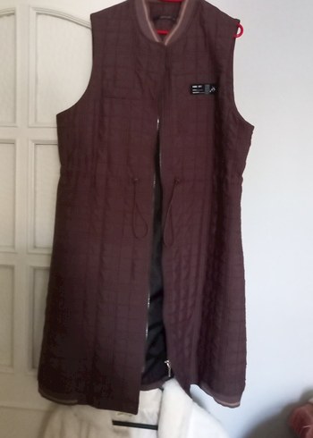 Dikişli Kahverengi Fermuarlı Kadın Yelek - Görsel 5