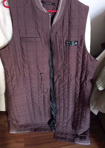 Dikişli Kahverengi Fermuarlı Kadın Yelek - Görsel 4