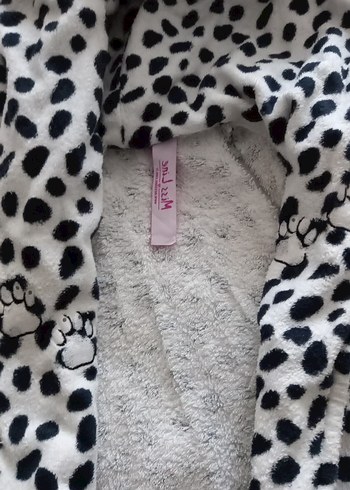 Gri Leopar Desenli Kadın Midi Bornoz - Görsel 2