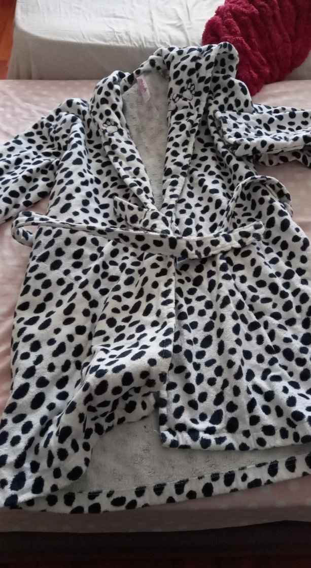 Gri Leopar Desenli Kadın Midi Bornoz - Görsel 3