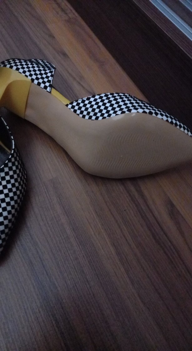 Kadın Siyah Beyaz Kareli Stiletto - Görsel 2