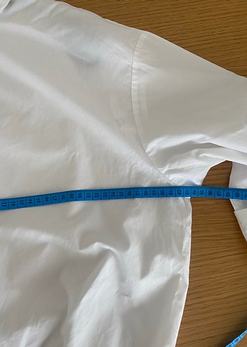 xl Beden Düğmeli Beyaz Keten Kadın Gömlek