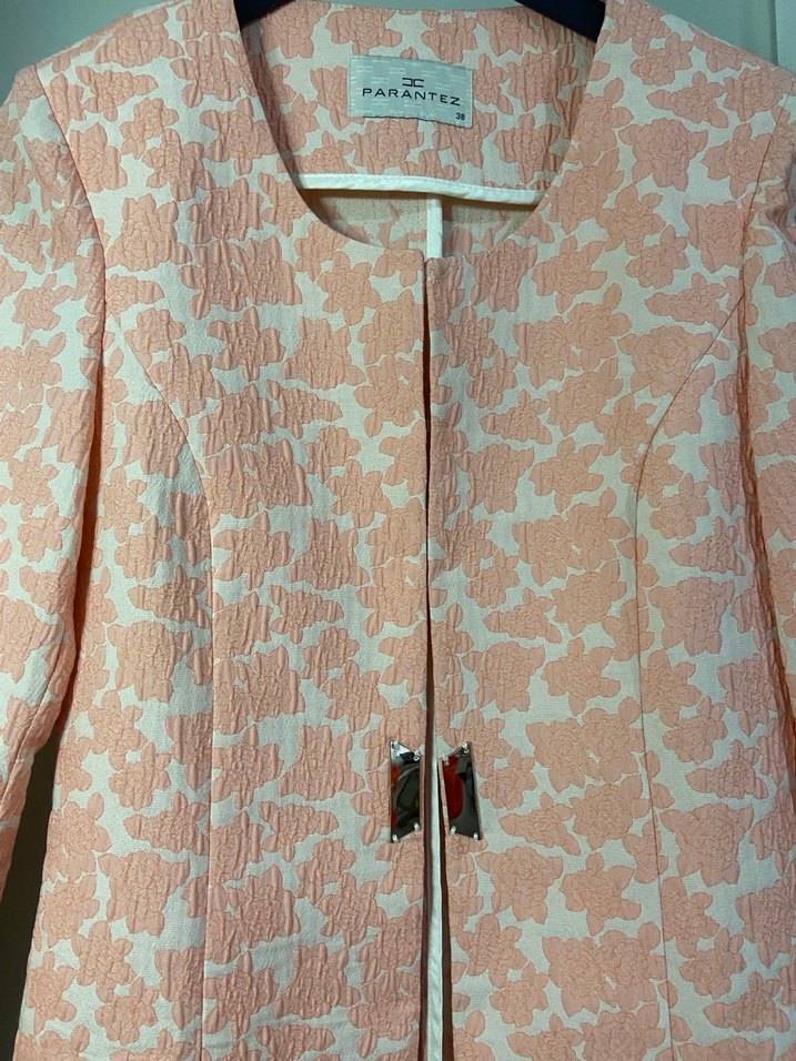 Düğmeli Pembe Midi Kadın Kaban - Görsel 3