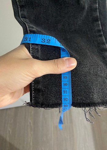 Düğmeli Siyah Kadın Kot Pantolon - Görsel 5