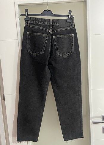 Düğmeli Siyah Kadın Kot Pantolon - Görsel 6