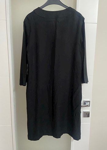 Düğmeli Siyah Midi Kadın Elbise - Görsel 6