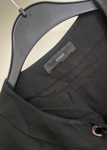 Düğmeli Siyah Midi Kadın Elbise - Görsel 3