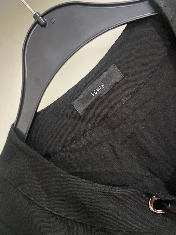 Düğmeli Siyah Midi Kadın Elbise - Görsel 3