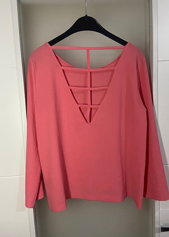 Pembe Salaş Uzun Kollu Kadın Bluz - Görsel 4