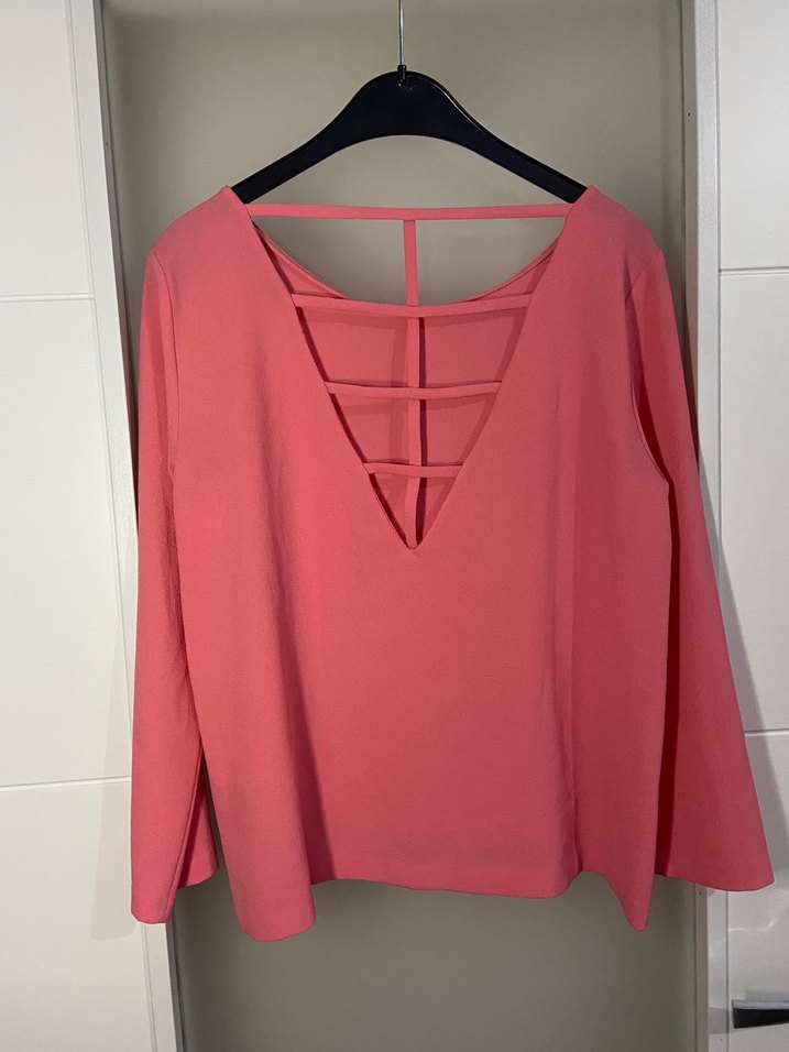 Pembe Salaş Uzun Kollu Kadın Bluz - Görsel 4