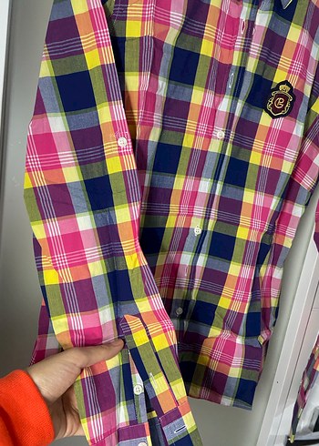 Renkli Kareli Uzun Kollu Kadın Gömlek - Görsel 4