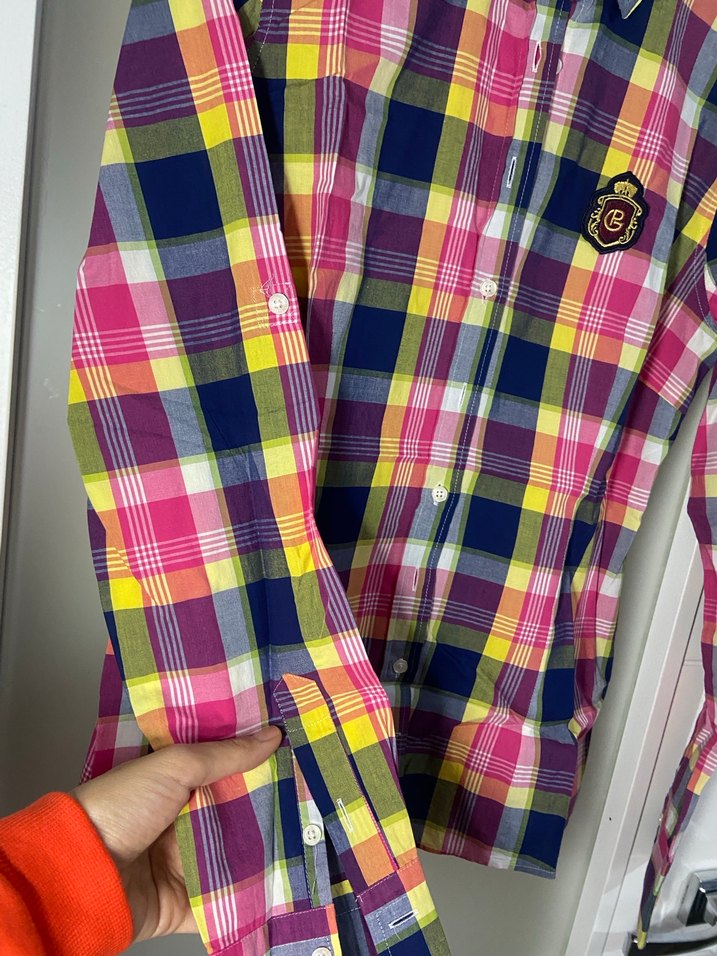 Renkli Kareli Uzun Kollu Kadın Gömlek - Görsel 4